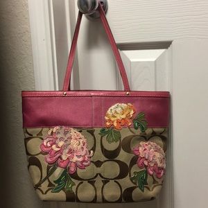 Coach Shoulder bag, classic with flowers
